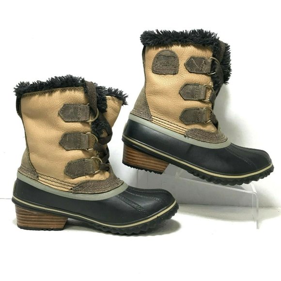 💙💛 Sorel Women's Slimpack Pac Boots Lace Up Leather - Picture 2 of 9